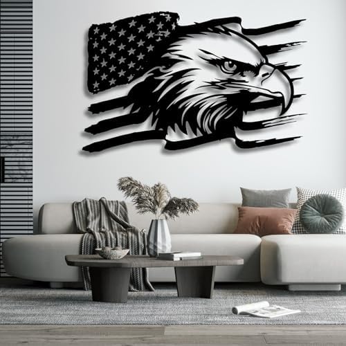 American Eagle Metal Wall Art 19x12 Inches