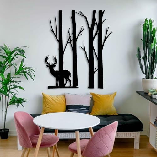 Kawa Metalworks Trees and Deer Wall Art Decor