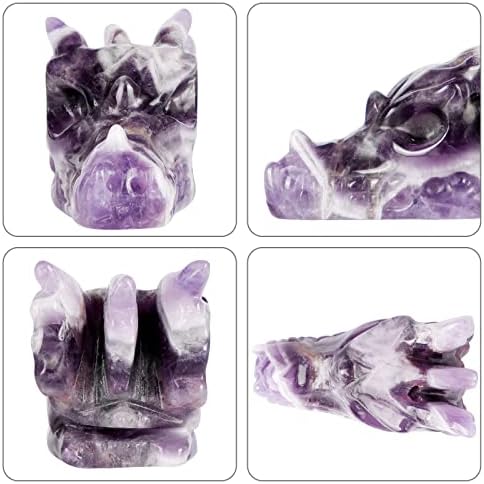 Artistone 2 Inch Amethyst Crystal Dragon Head Statue