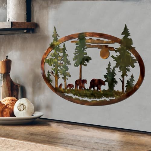 Hicarer Metal Bear Wall Art Rustic Decor 1575 Inch