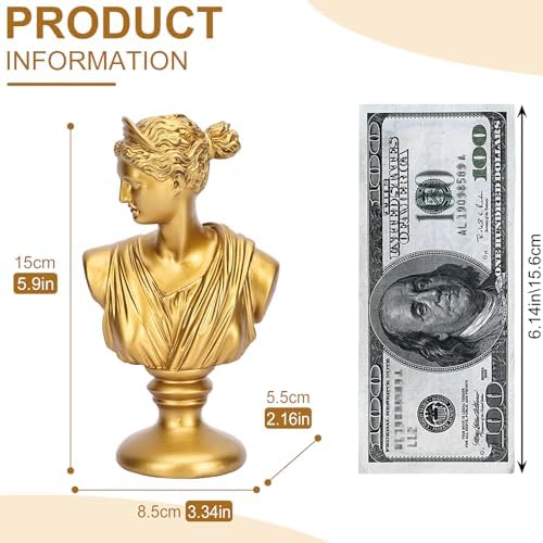 LCCCK 6 Inch Gold Aphrodite Bust Statue