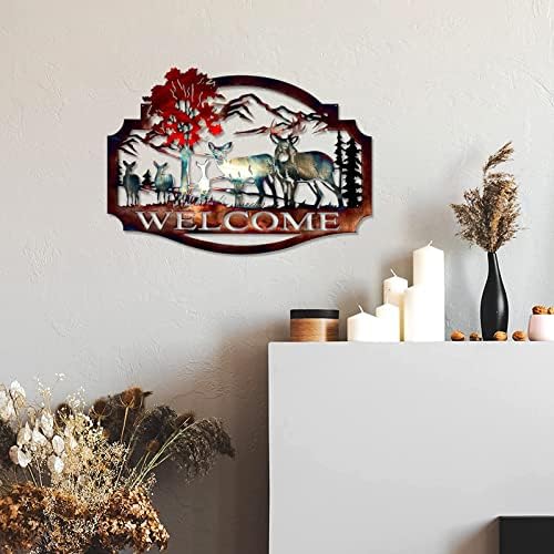 Gudui Metal Deer Wall Decor Welcome Forest Wildlife Art