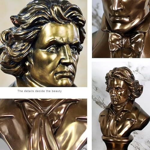 Beethoven Bust Statue 12 Inch Bronze Finish Resin Sculpture