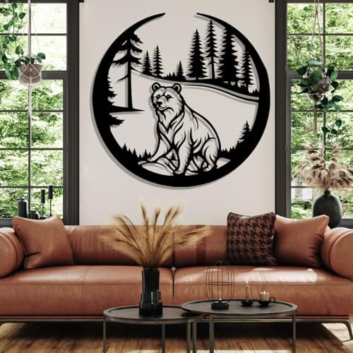Oxzcimty Metal Bear Wall Art 19x18