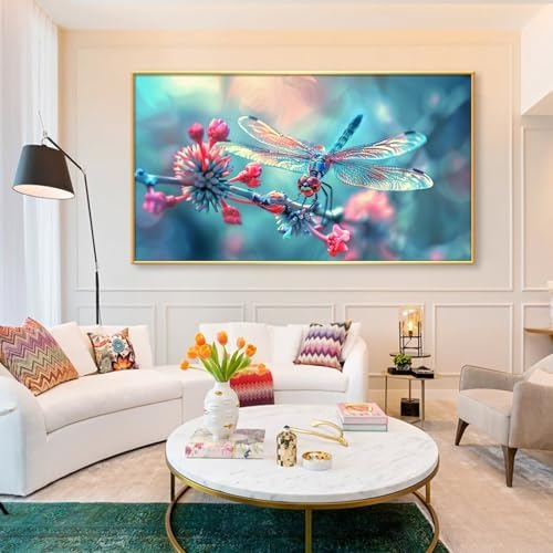 Gueeclk Dragonfly Canvas Wall Art 30x17