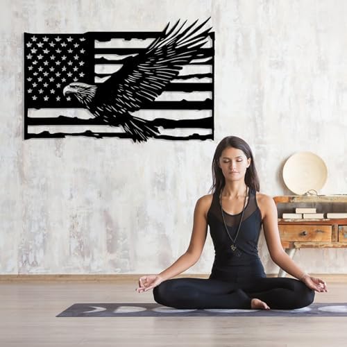 Wivsev Metal American Flag Wall Art 35x23 Inch