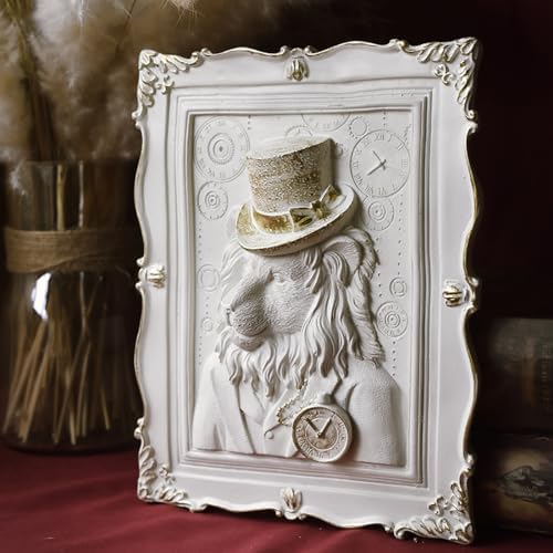 SIETIOJ 3D Relief Lion Wall Hanging Statue Home Decor