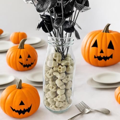 RONYOUNG 120PCS Mini Plastic Skull Heads for Halloween Decor