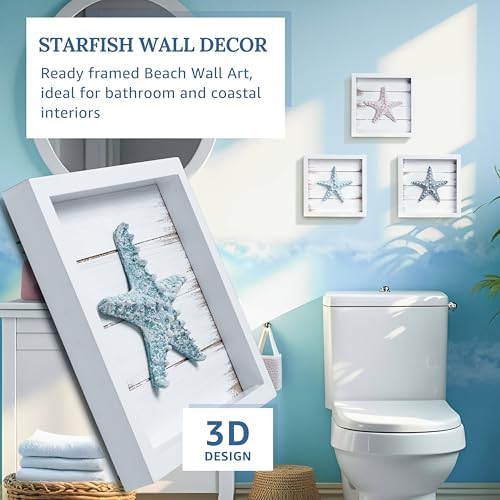TideAndTales 3D Starfish Wall Art Set of 3