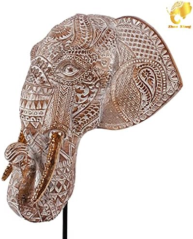 Zhao Xiang Abstract Art Elephant Head Resin Sculpture