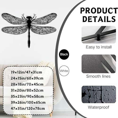 ENJOYOO Metal Dragonfly Wall Decor 24x15in