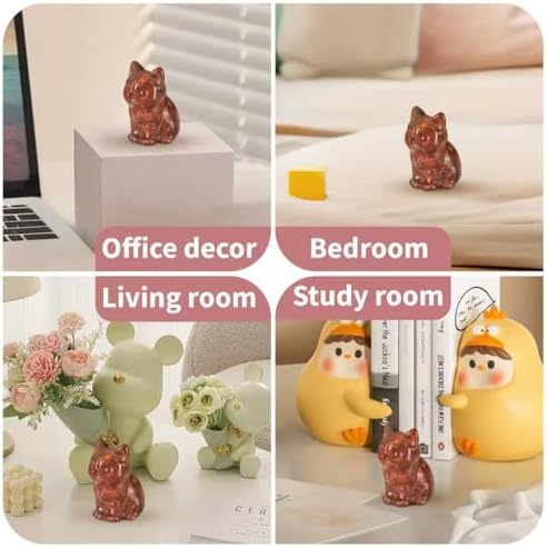 Bosfante 2 Inch Agate Cat Figurine for Independence and Wisdom