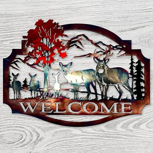 Gudui Metal Deer Wall Decor Welcome Forest Wildlife Art