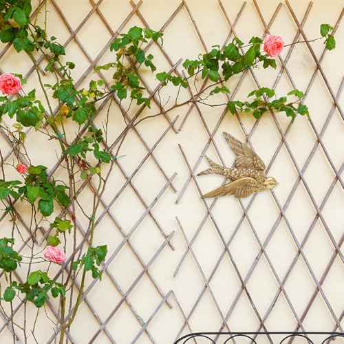 2pcs Swallow Wall Sculpture Resin Flying Birds Wall Art Hanging Ornament