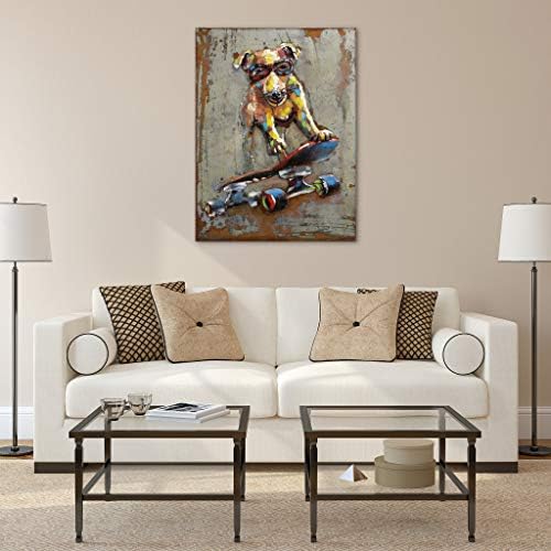 Empire Art Direct Dog on Skateboard Wall Sculpture
