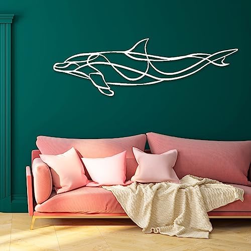 Fayholy 3D Metal Dolphin Wall Decor Silver 2 Pieces
