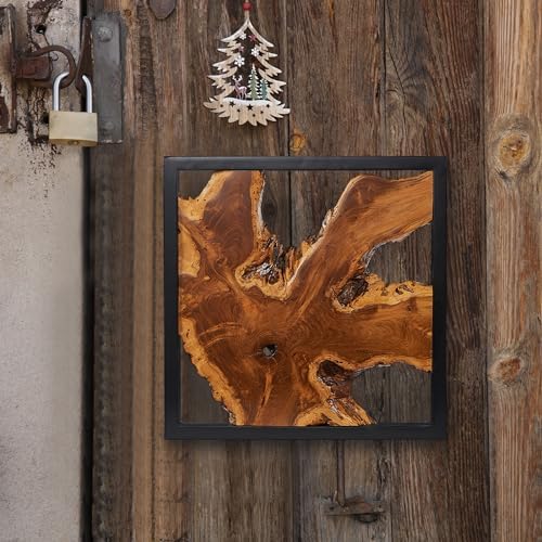 Warmaxx Rustic Teak Wood Wall Art 17x17 Handmade Decor
