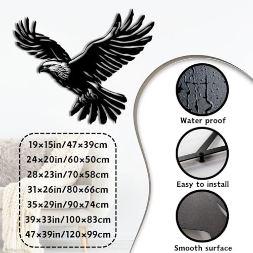 ENJOYOO Metal Eagle Wall Decor 19x15in