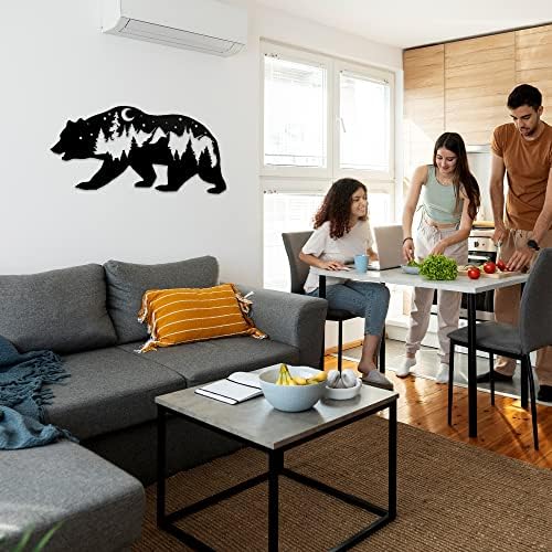 METAPLEX Bear Wall Art - 14 x 26 Black Aluminum Composite Sculpture