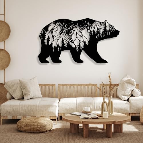Fayholy Bear and Forest Wall Decor Art