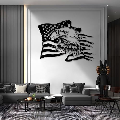 3D Metal Eagle Wall Art - Fourth of July Decor