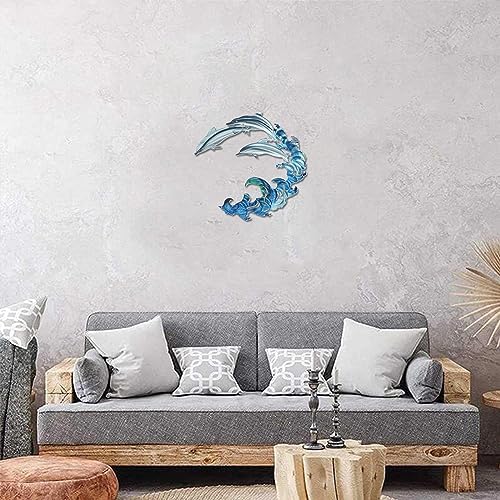 Metal Dolphin Spray Wall Decor 1181inch