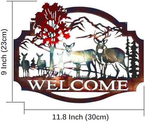 Gudui Metal Deer Wall Decor Welcome Forest Wildlife Art
