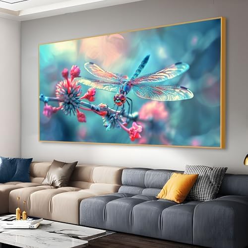 Gueeclk Dragonfly Canvas Wall Art 30x17