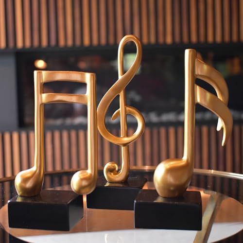 Musical Notes Decor Statues Treble Clef Gold Resin