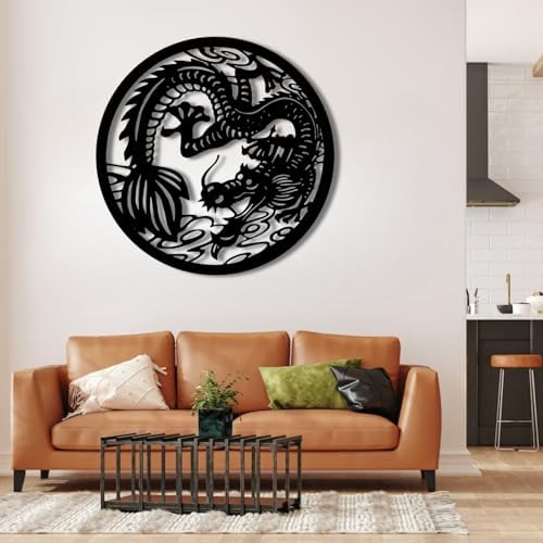 Feuwile Dragon Metal Wall Art 19x19 Inch