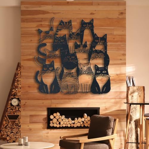 KT Wall Art Funny Cats Metal Wall Decor