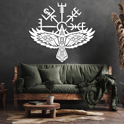 Viking Metal Wall Decor - Nordic Eagle Art