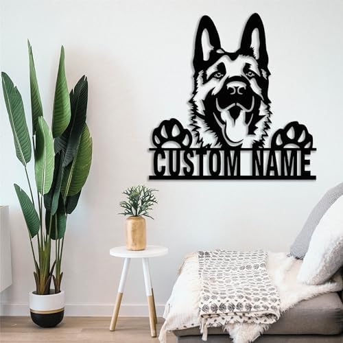 Personalized German Shepherd Metal Wall Art Sign Decor