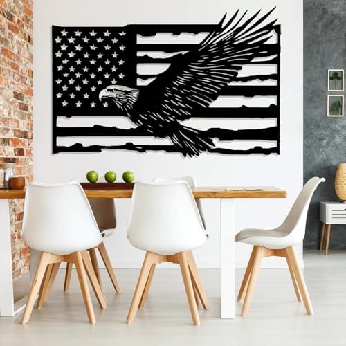 Wivsev Metal American Flag Wall Art 35x23 Inch