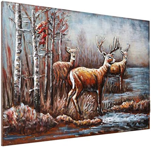 Empire Art Direct Deer Wall Art 3D Metallic SculptureReady to Hang48x32x26 in Brown