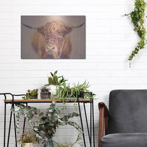 Highland In The Winter Fog Metal Wall Art 16x12
