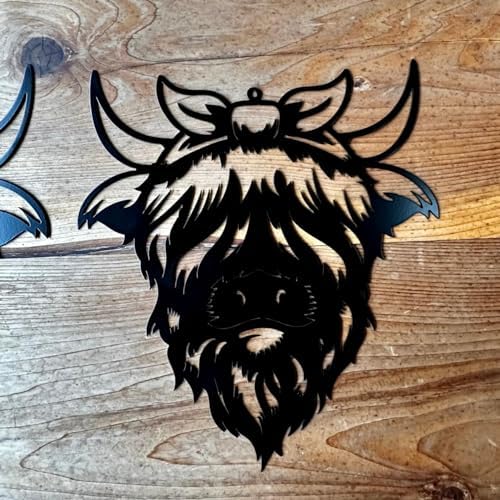 Highland Cow Metal Wall Art Sign