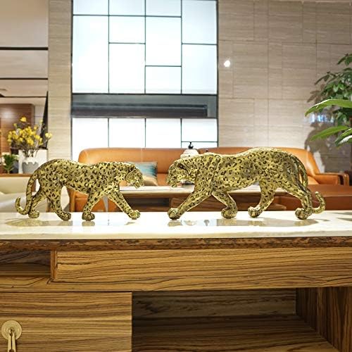 Modern Polyresin Cheetah Statue Home Decor