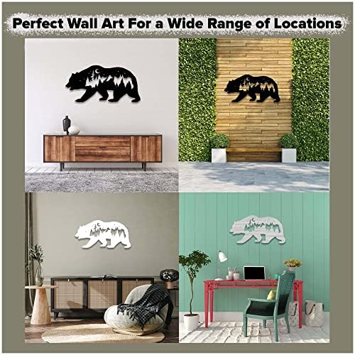 METAPLEX Bear Wall Art - 14 x 26 Black Aluminum Composite Sculpture