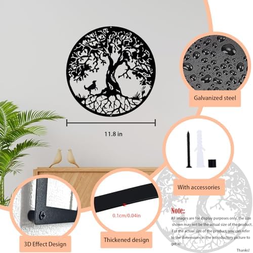 Lyyochinn Tree of Life Metal Wall Decor for Dogs