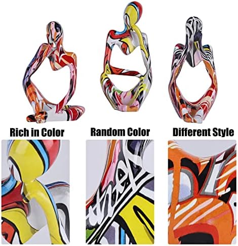 Graffiti Thinker Statue Set of 3 for Home Decor