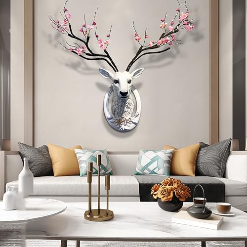 Faux Deer Head Wall Decor Large Rustic Sculpture