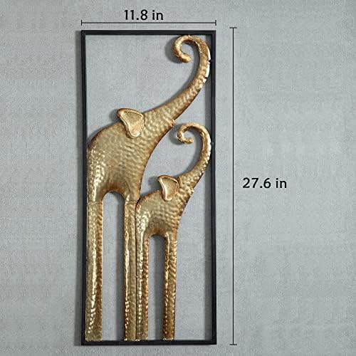 HKaikzo Set of 2 Gold Elephant Wall Art