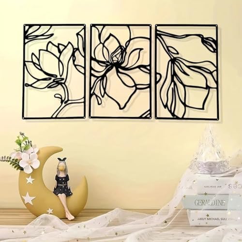Modern Abstract Metal Flowers Wall Decor