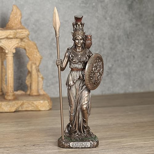 Veronese Design Athena Resin Sculpture Cold Cast Bronze Finish