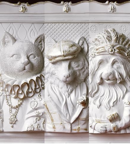 SIETIOJI Dog 3D Relief Statue Wall Decor Artwork