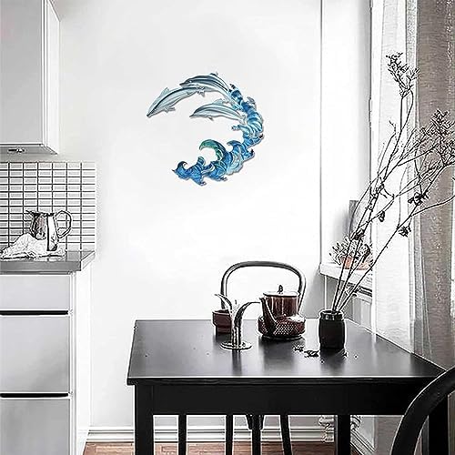 Metal Dolphin Spray Wall Decor 1181inch