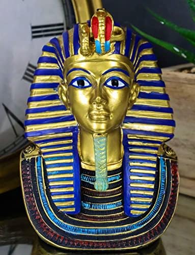 Ebros Golden Cobra and Vulture Nemes Mask Statue of King Tut