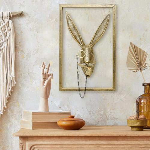 Newinhome Rabbit Wall Sculpture Resin Decor
