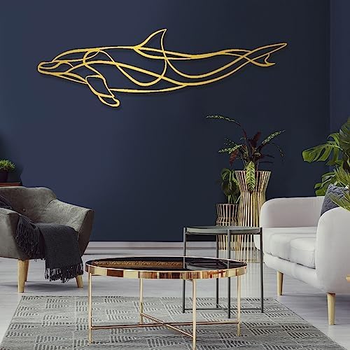 Fayholy 3D Metal Dolphin Wall Decor Silver 2 Pieces